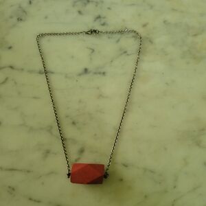 Sterling Silver and Red Coral Necklace